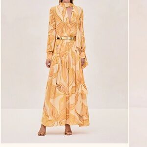 Elegant Floral Maxi Dress with Belt